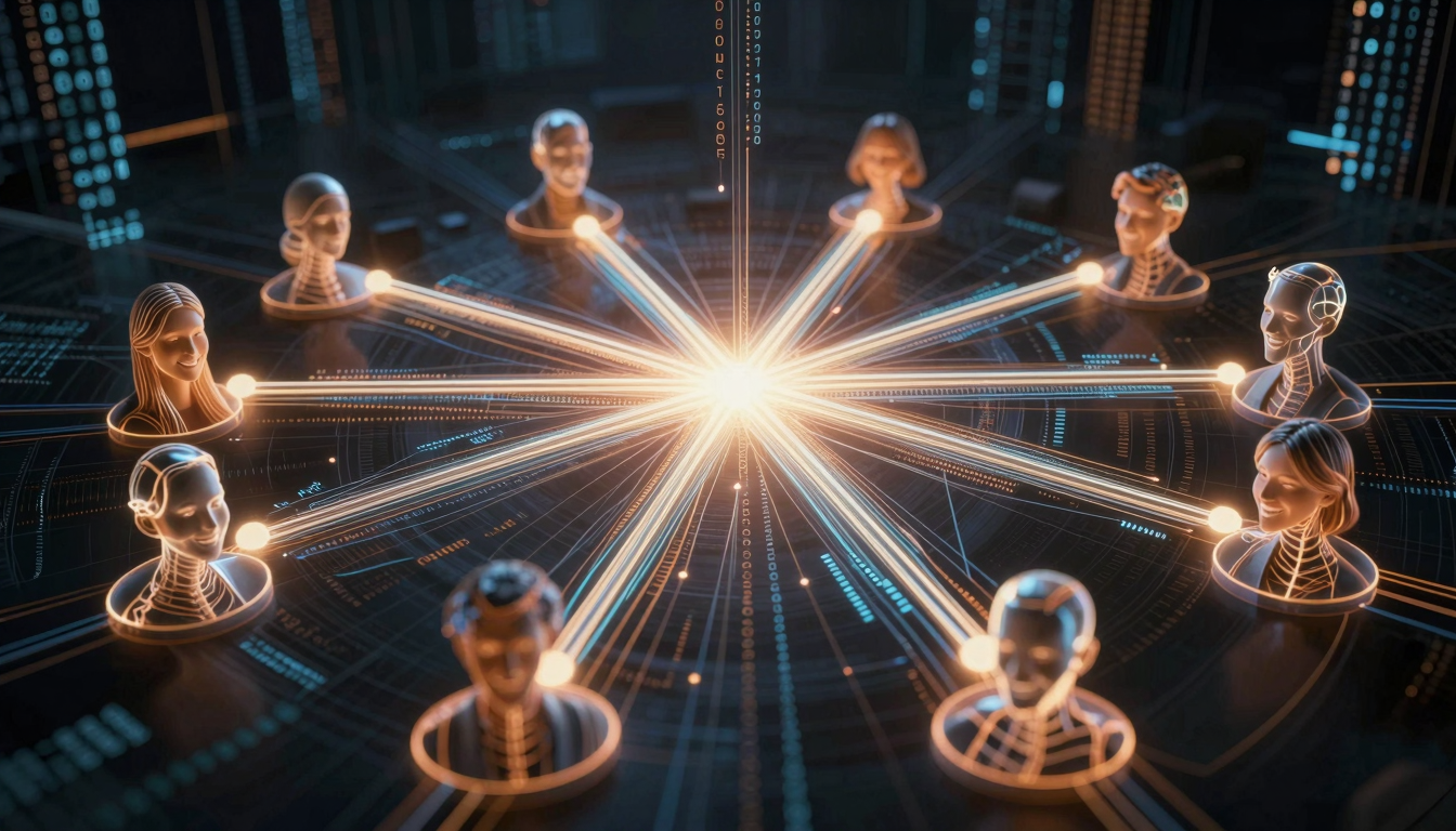 Google Beam платформа для удалённых встреч, виртуальный стол, пространственный звук, HP Dimension дисплеи, реальный размер участников, повышение вовлечённости.