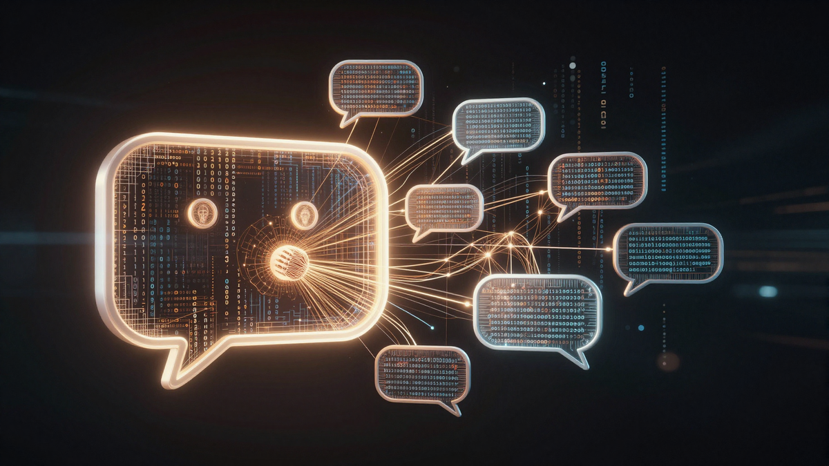 Иконка Meta Business Agent, AI платформа для торговли в чатах, автоматизация продаж, поддержка клиентов, Instagram, Messenger, WhatsApp.