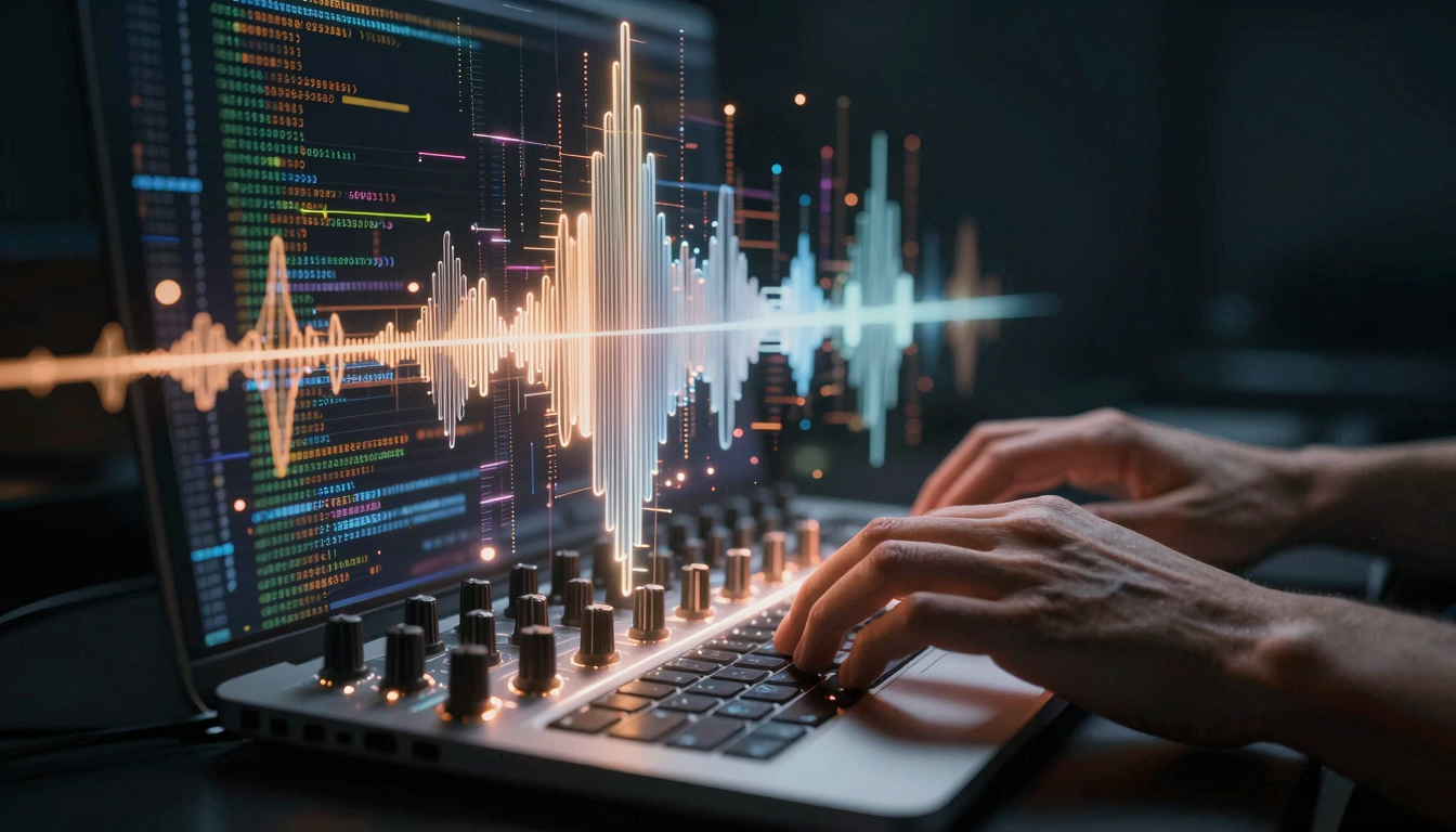 Интерфейс ИИ-генератора аудиоплагинов VST и AU для создания музыки с помощью текстовых запросов (Vibe Coding).