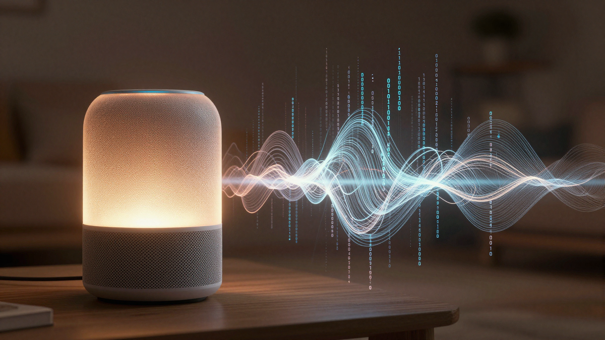 Умная колонка Google Nest с интерфейсом Gemini Live для живого голосового общения с ИИ
