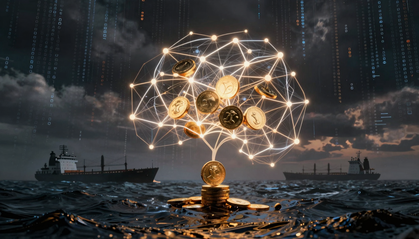 Графики финансовых рынков, логотипы OpenAI, Google и Nvidia на фоне технологического прогресса