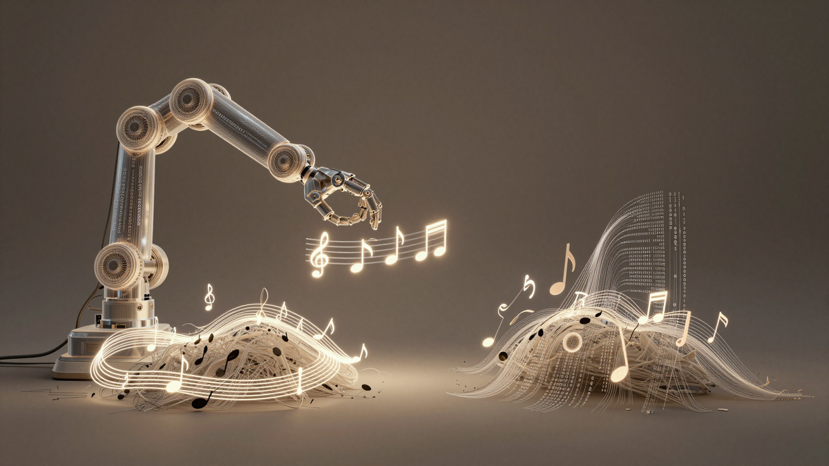 Логотип Spotify и иконка нейросети, символизирующие маркировку AI Persona для музыки