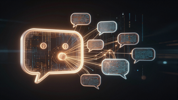 Иконка Meta Business Agent, AI платформа для торговли в чатах, автоматизация продаж, поддержка клиентов, Instagram, Messenger, WhatsApp.