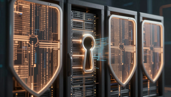 Логотип OpenAI и иконка замка, символизирующие режим Lockdown Mode для защиты данных от кражи и хакерских атак.