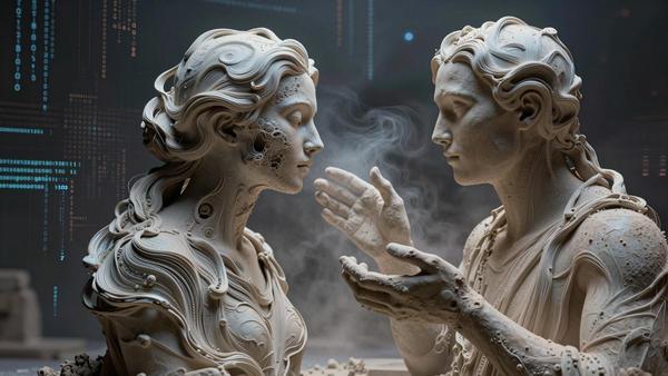 Mythograph Atelier - AI студия искусства, создающая абстрактные картины на основе личного смысла и диалога с пользователем.
