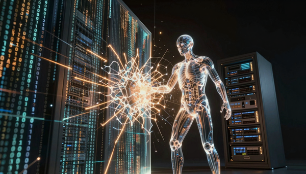 Коллаж: логотипы OpenAI, Anthropic и Intel на фоне цифровых сетей и микросхем, символизирующий развитие и угрозы ИИ.