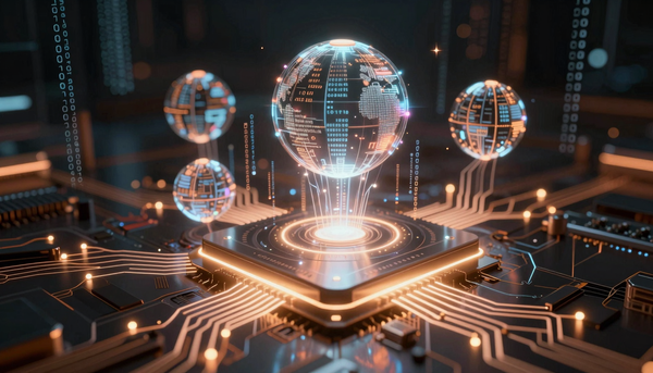 Логотипы Perplexity AI и Nvidia на фоне мощного ПК с видеокартами Blackwell для работы локального AI-агента Portable Computer.